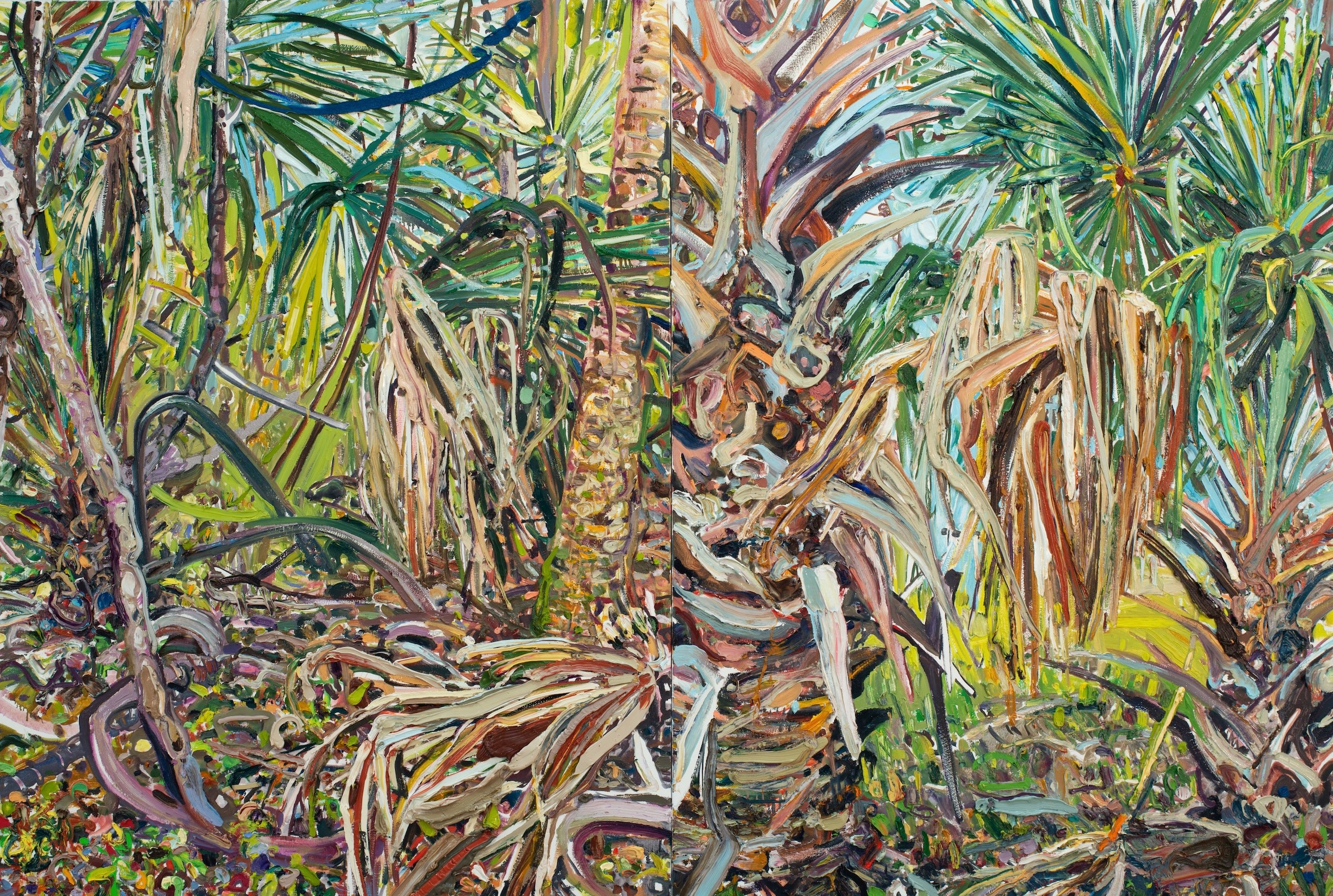 Brush stroke painting of palms