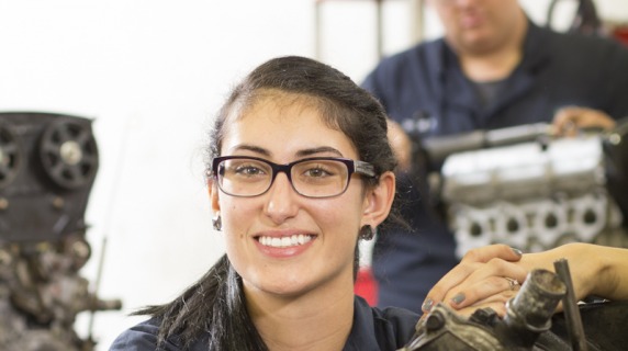 Female mechanic student