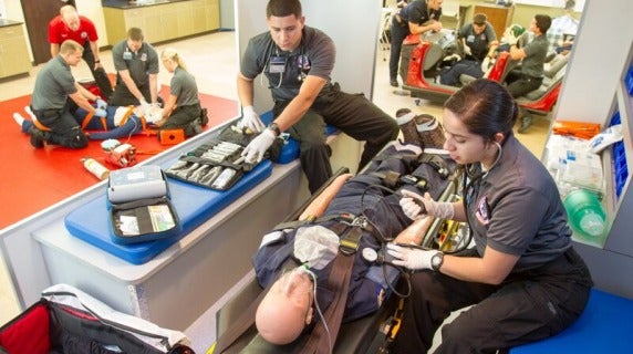 EMT students in training