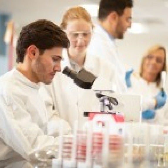 Medical students in laboratory