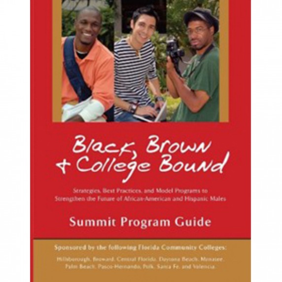 BBCB program cover - red background with gold footer, photos of black and latino men above