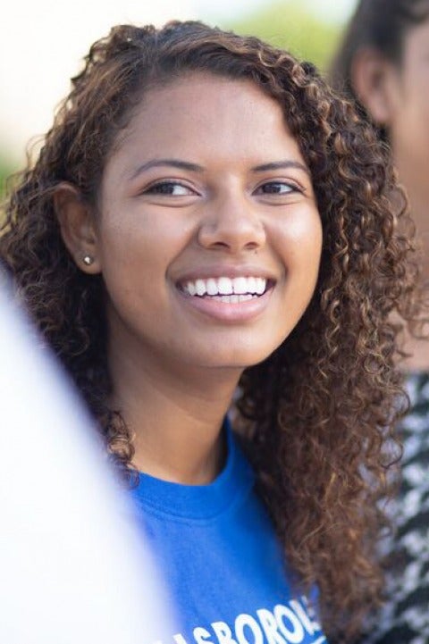 Smiling female student