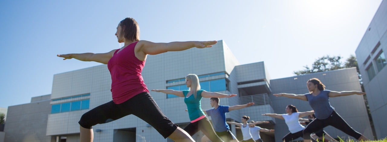 Group of women exercising outdoors