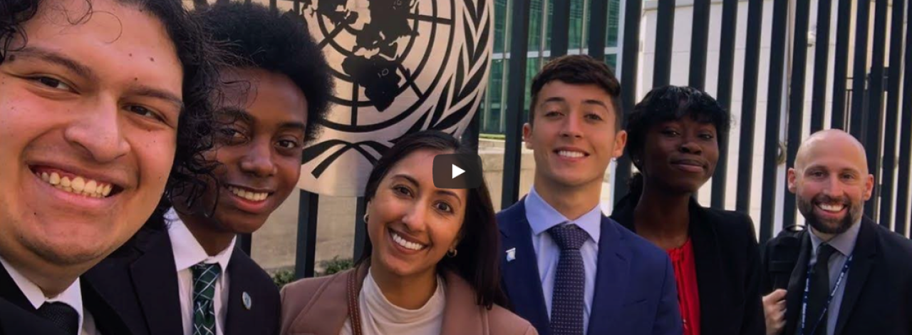 Group of Model UN students and faculty