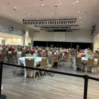 Room with many tables
