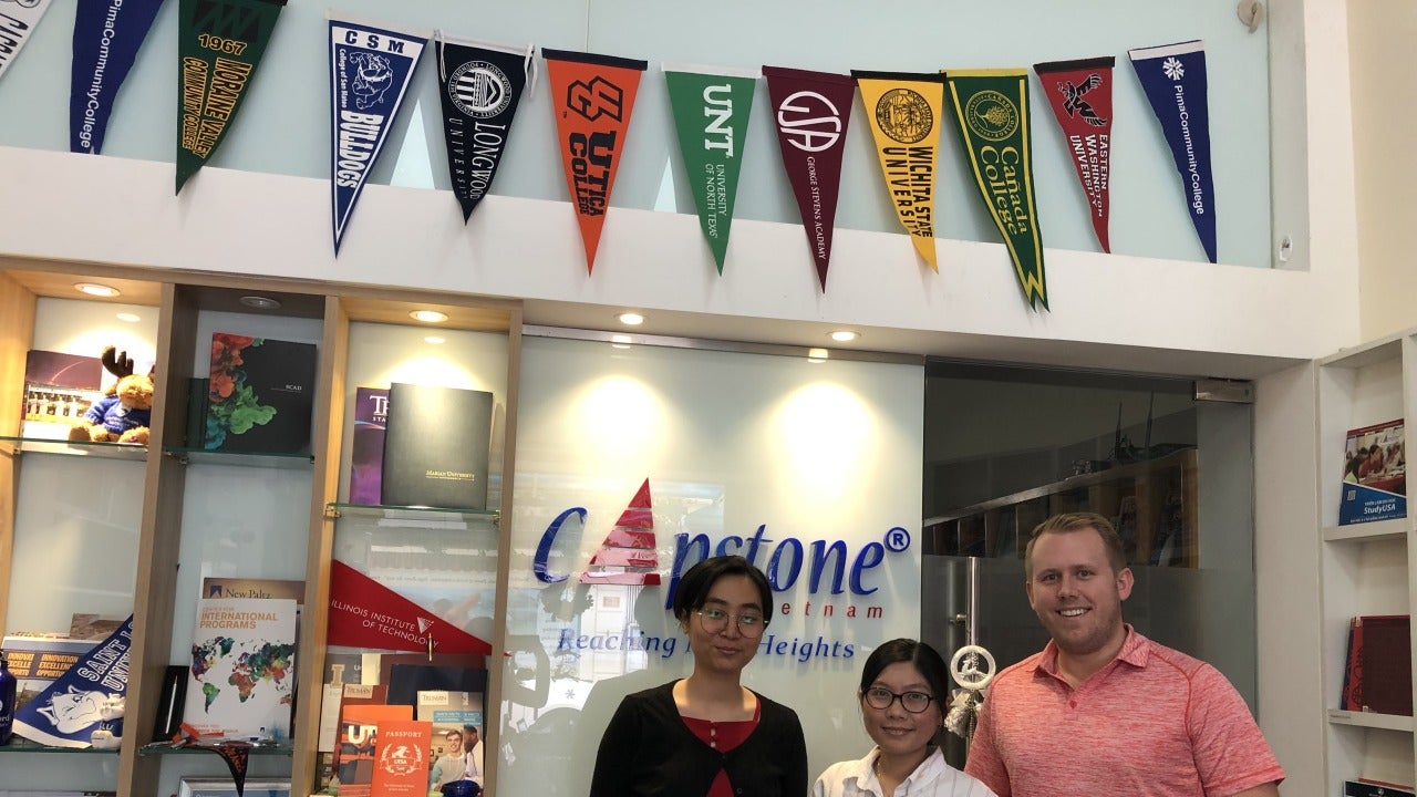 International student with recruitment partners